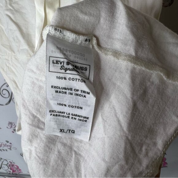 Levi's top ribbon 🎀 tie up milkmaid style white cream Ivory Women's Blouse - Picture 7 of 8